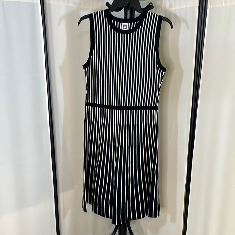 Anne Klein Chic Black and White Midi Dress